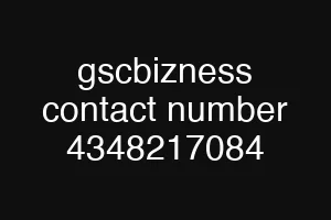 gscbizness contact number 4348217084